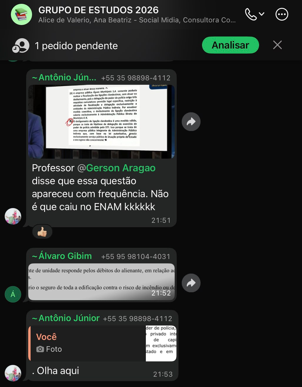 Questão comentada pelo professor caiu no ENAM